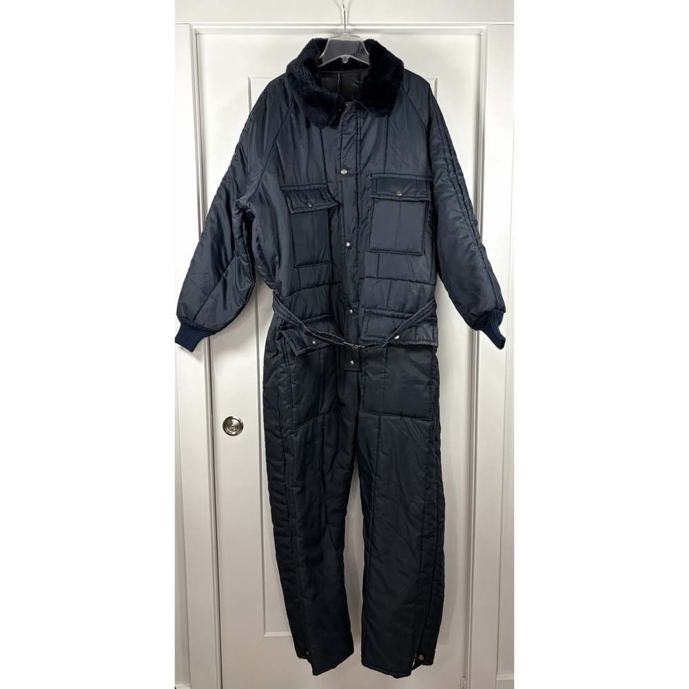 Vintage Walls Blizzard Pruf Insulated Coveralls 2XL Regular Blue Snowmobile Suit